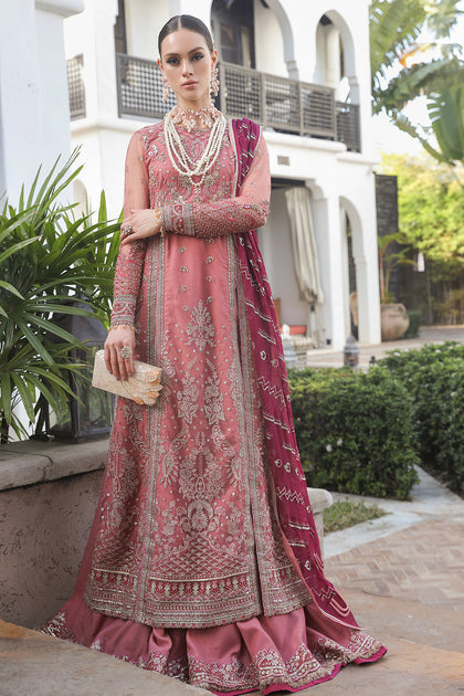 AJR Couture - Abbas Jamil Rajpoot Luxury Pret Bridal Chiffon 2 Piece Dress AJR22BRD ROSE